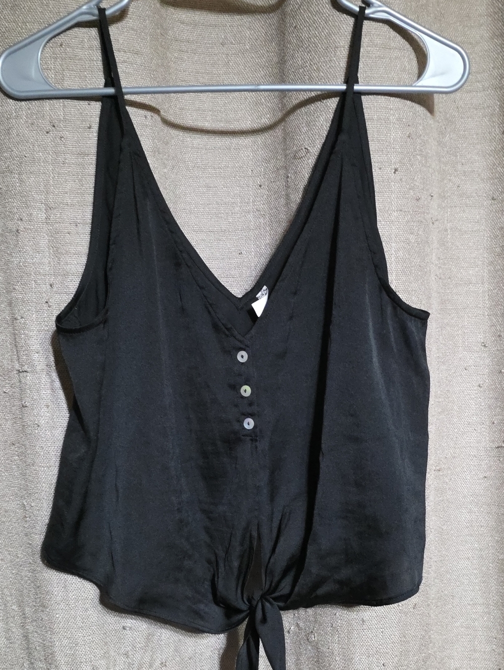 Free People Intimately SZ M Black V-Neck Tie-Front Camisole